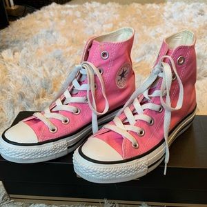 Pink high top converse